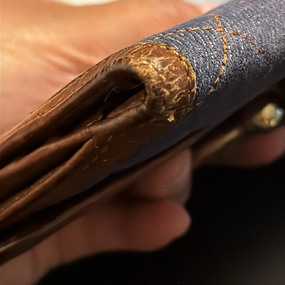 Burberry Quilted Denim And Leather Wallet